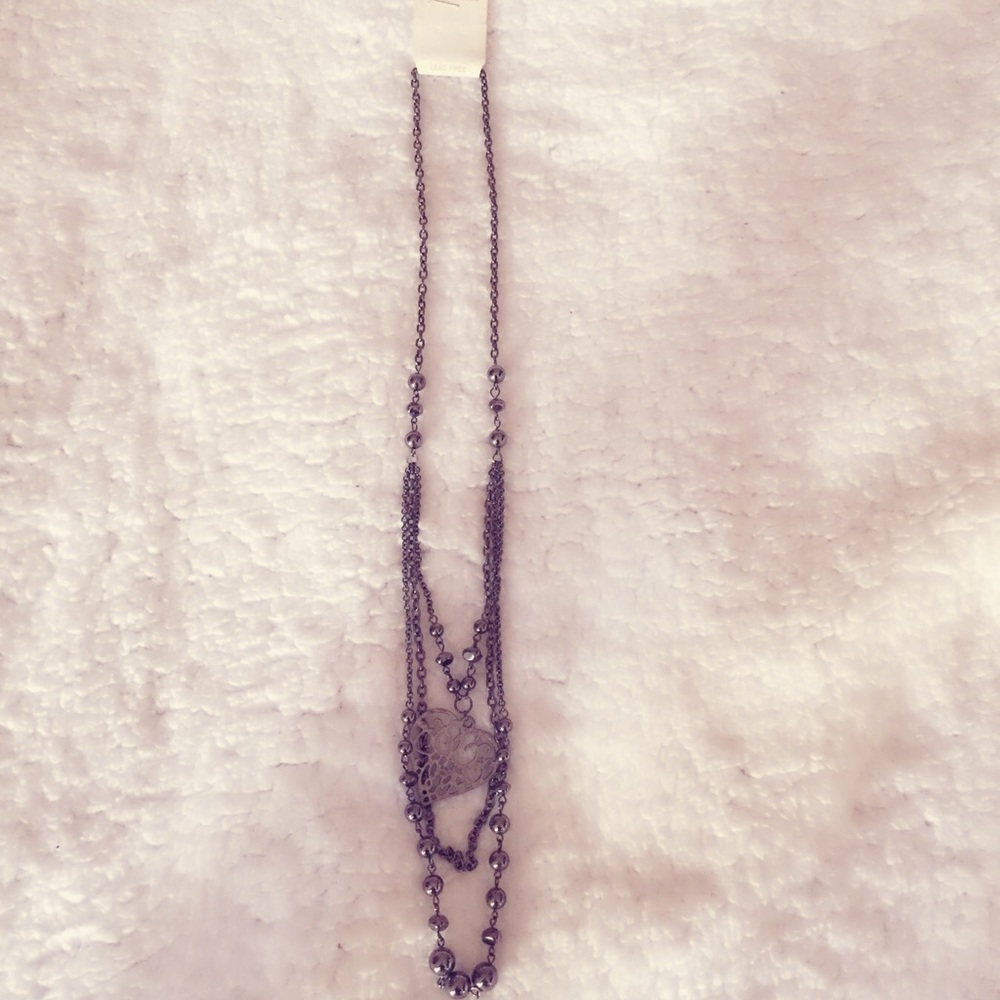 Gray Heart Necklaces